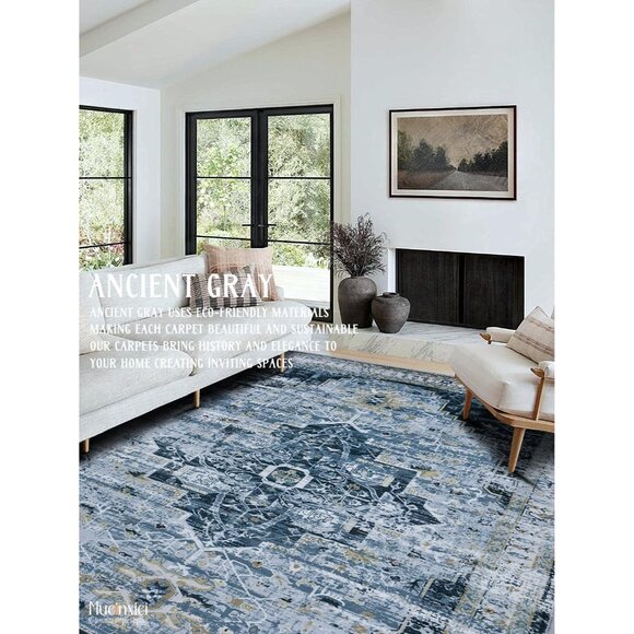 ✨Home Grey Area Rug Door Mat Entryway Small Soft Slip Washable Oriental Carpet - Picture 5 of 8